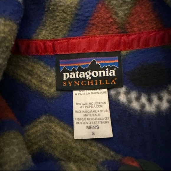 Patagonia Synchilla Fleece Pullover Mens Size Small Slowfoot Snap T Aztec 2014 - Picture 8 of 12